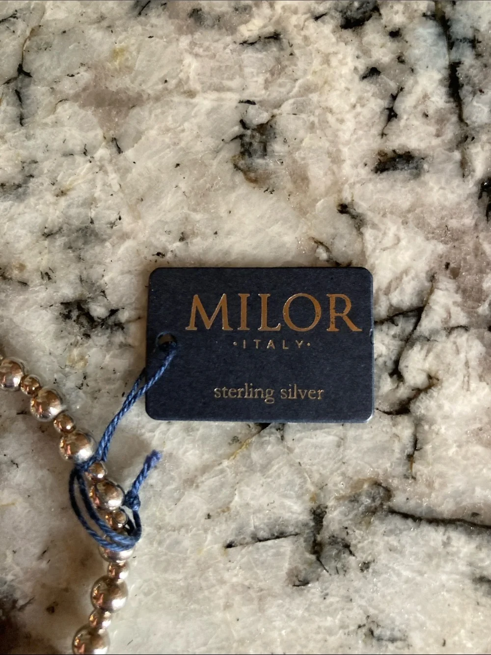 Milor Sterling Silver Beaded Stretch Bracelet - Silver